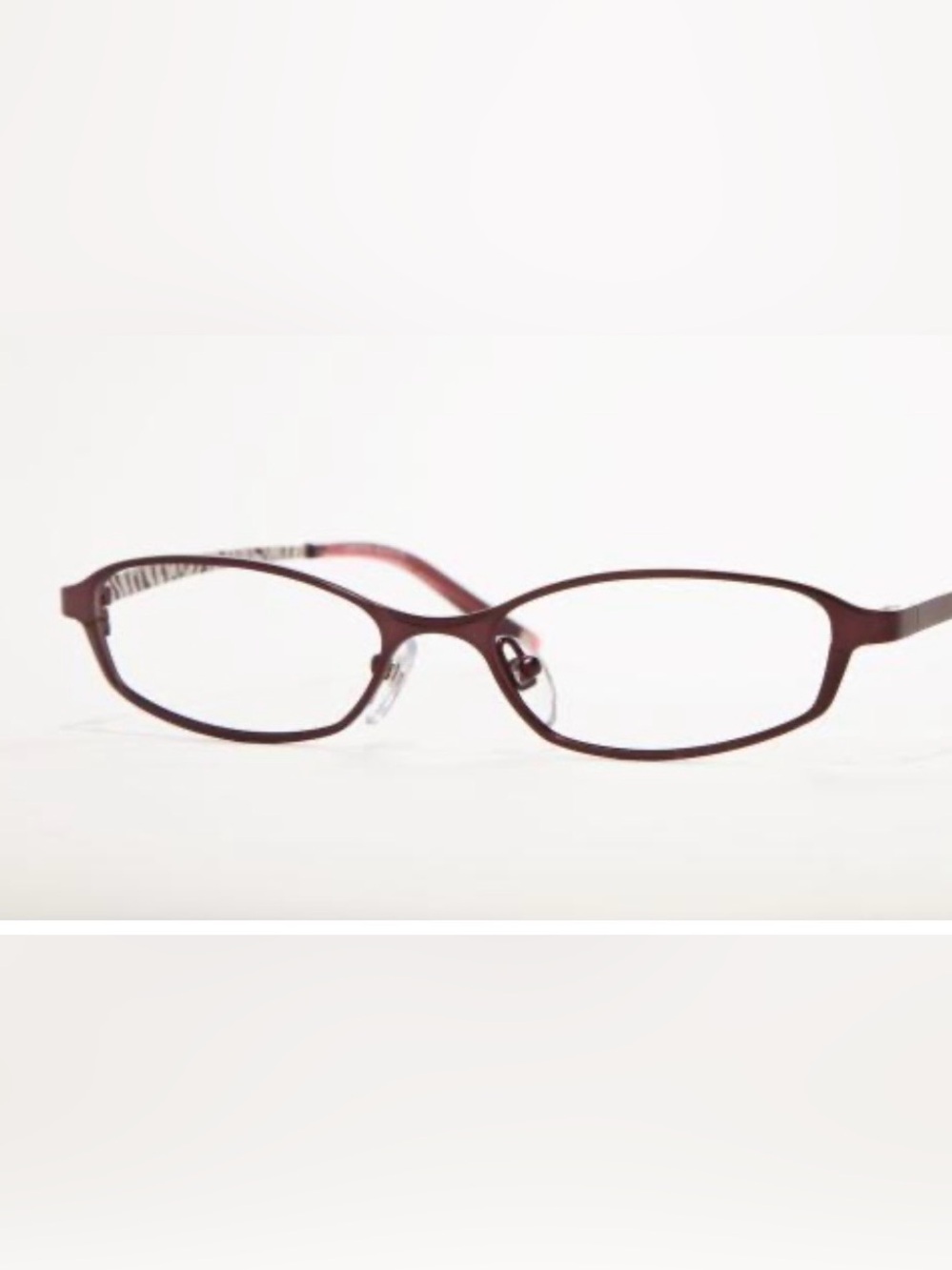 Anne Klein Women's Oval Metal Eyeglass Frames in Wine